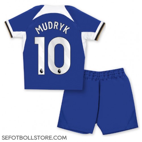 Chelsea Mykhailo Mudryk #10 Replika babykläder Hemmaställ Barn 2023-24 Kortärmad (+ korta byxor)